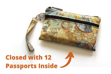 Load image into Gallery viewer, Family Passport Case - Travel Zipper Pouch - Family Passport Holder - World Map Travel Wallet - Travel Organizer - Boarding Pass Wallet