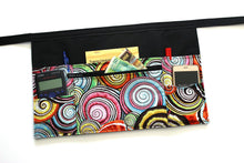 Load image into Gallery viewer, teacher apron with pockets, waitress apron, server apron, half apron, vendor apron with zipper pocket, utility waist apron, craft apron