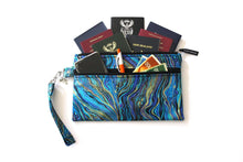 Load image into Gallery viewer, Travel pouch passport wallet for 4 6 8 10 12 passports, family passport holder, cotton vegan fabric double zipper pouch