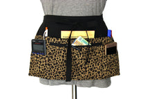 Load image into Gallery viewer, waitress apron - vendor apron - half apron - teacher apron - pocket apron - server apron - utility apron - farmers market apron - cheetah