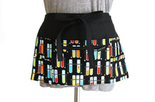 Load image into Gallery viewer, chemistry teacher apron with pockets, science teacher gift, half apron with zipper pocket, test tube print classroom apron scientist geek