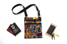 Load image into Gallery viewer, small crossbody bag, Goanna, lizard, sling bag for women, cross body bag, teen girl gifts, fabric purse, zipper bag, phone bag, grab and go