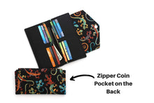 Load image into Gallery viewer, Gecko Fabric Long Wallet for Women - Clutch Wallet - Card and Coin Wallet - Check Book Holder - Vegan Bifold Wallet with zipper coin pocket