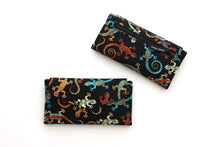 Load image into Gallery viewer, Gecko Fabric Long Wallet for Women - Clutch Wallet - Card and Coin Wallet - Check Book Holder - Vegan Bifold Wallet with zipper coin pocket
