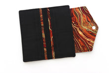 Load image into Gallery viewer, Burnt Orange Long Wallet for Women - Ladies Wallet with Coin Pocket - Fabric Bifold Wallet - vegan clutch wallet - card holder wallet