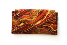 Load image into Gallery viewer, Burnt Orange Long Wallet for Women - Ladies Wallet with Coin Pocket - Fabric Bifold Wallet - vegan clutch wallet - card holder wallet
