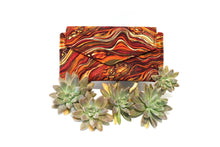 Load image into Gallery viewer, Burnt Orange Long Wallet for Women - Ladies Wallet with Coin Pocket - Fabric Bifold Wallet - vegan clutch wallet - card holder wallet