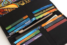 Load image into Gallery viewer, wallet for women fabric vegan slim wallet, credit card wallet for checkbook cover cash and phone, long wallet card holder zipper coin pocket