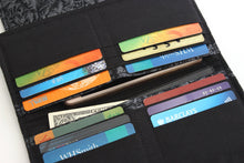 Load image into Gallery viewer, slim wallet for women, fabric long wallet, vegan card holder wallet for checkbook cover cards cash, cell phone wallet bifold clutch handmade