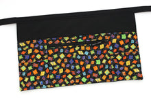 Load image into Gallery viewer, alphabet teacher apron with pockets, preschool teacher organizer apron, abc classroom apron with zipper pocket, English teacher gift