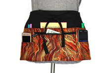 Load image into Gallery viewer, burnt orange vendor apron with pockets - teacher apron - utility apron with zipper pocket - waitress apron - server apron - waist apron