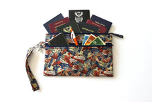 Load image into Gallery viewer, family passport wallet for 2 4 6 8 10 12 passports and boarding passes, travel document holder, travel pouch passport holder, fabric vegan