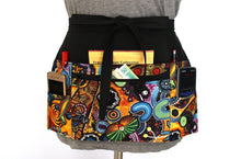 Load image into Gallery viewer, Teacher apron with pockets, waitress apron, server apron, vendor apron with zipper pocket, half apron, waist apron, utility apron, craft