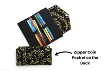 Load image into Gallery viewer, Music Notes Wallet for Women - Music Teachers Gift Music Lover Card Slot Wallet - Long Wallet - Clutch Wallet - Bifold Wallet with zipper