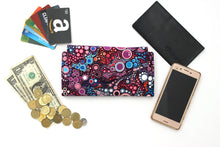 Load image into Gallery viewer, Fabric Long Wallet for Women for cards cash phone with zipper coin pocket, checkbook cover card holder slim wallet, bifold wallet women