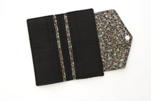 Load image into Gallery viewer, vegan wallet for women for cards money and phone, fabric checkbook cover wallet with coin pocket, long wallet for lots of cards, slim bifold