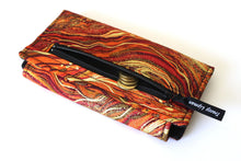 Load image into Gallery viewer, Burnt Orange Long Wallet for Women - Ladies Wallet with Coin Pocket - Fabric Bifold Wallet - vegan clutch wallet - card holder wallet