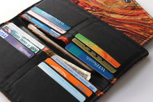 Load image into Gallery viewer, Burnt Orange Long Wallet for Women - Ladies Wallet with Coin Pocket - Fabric Bifold Wallet - vegan clutch wallet - card holder wallet