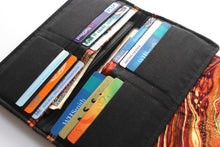 Load image into Gallery viewer, Burnt Orange Long Wallet for Women - Ladies Wallet with Coin Pocket - Fabric Bifold Wallet - vegan clutch wallet - card holder wallet