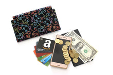 Load image into Gallery viewer, fabric slim wallet for women, vegan wallet card holder for checkbook cover cash and phone, long wallet with zipper coin pocket, clutch
