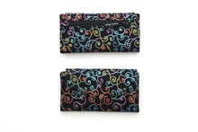 Load image into Gallery viewer, fabric slim wallet for women, vegan wallet card holder for checkbook cover cash and phone, long wallet with zipper coin pocket, clutch