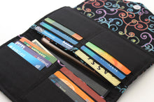 Load image into Gallery viewer, fabric slim wallet for women, vegan wallet card holder for checkbook cover cash and phone, long wallet with zipper coin pocket, clutch