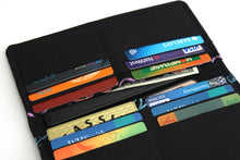 Load image into Gallery viewer, fabric slim wallet for women, vegan wallet card holder for checkbook cover cash and phone, long wallet with zipper coin pocket, clutch