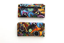 Load image into Gallery viewer, wallet for women fabric vegan slim wallet, credit card wallet for checkbook cover cash and phone, long wallet card holder zipper coin pocket