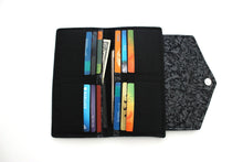 Load image into Gallery viewer, slim wallet for women, fabric long wallet, vegan card holder wallet for checkbook cover cards cash, cell phone wallet bifold clutch handmade