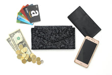 Load image into Gallery viewer, slim wallet for women, fabric long wallet, vegan card holder wallet for checkbook cover cards cash, cell phone wallet bifold clutch handmade