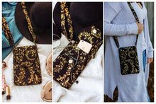 Load image into Gallery viewer, small crossbody bag for music teacher gift, phone bag gift for music lover, crossbody phone case, sheet music, music notes, musician gifts,