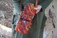Load image into Gallery viewer, burnt orange phone bag for women - small crossbody bag - cell phone wallet - crossbody phone case - gift for mum - shoulder bag gift for her