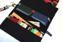 Load image into Gallery viewer, Family Passport Holder, Vegan Travel Wallet for Passports and Boarding passes, Fabric Travel Document Holder for 2 4 6 8 passports,