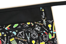 Load image into Gallery viewer, Teacher apron with pockets for STEM Science, Maths, Chemistry teacher gift, classroom apron with zipper pocket, half apron, Science Teacher