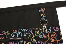 Load image into Gallery viewer, Teacher apron with pockets, waitress apron, server apron, vendor apron zipper pocket apron, black utility apron for women, classroom apron