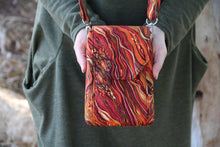 Load image into Gallery viewer, burnt orange phone bag for women - small crossbody bag - cell phone wallet - crossbody phone case - gift for mum - shoulder bag gift for her