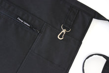 Load image into Gallery viewer, black half apron with pockets, teacher apron, server apron for men women, 8 pocket apron waist apron with two zipper pockets, vendor apron