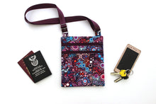 Load image into Gallery viewer, small crossbody bag for women and teen girl everyday carry, purple pink blue fabric phone bag, birthday gift, travel bag, cross body purse