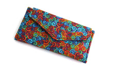 Load image into Gallery viewer, womens long wallet, fun colorful fabric organizer wallet for women, handmade slim wallet, phone wallet clutch, vegan card holder wallet