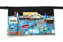 Load image into Gallery viewer, teacher apron with pockets, preschool classroom apron, teacher organizer craft apron with zipper pocket utility apron half apron waist apron