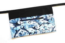 Load image into Gallery viewer, Teacher apron with pockets, waitress apron, server apron, Teacher shark gift, zipper pocket apron, utility apron for women, classroom apron