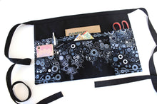 Load image into Gallery viewer, Black apron with pockets - Teacher Apron - Server apron - Vendor apron - farmers market apron - craft fair apron - utility apron half apron