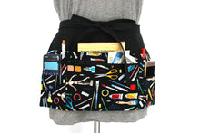 Load image into Gallery viewer, teacher apron with pockets, preschool classroom apron, back to school teacher appreciation gift, craft apron zipper pocket utility apron
