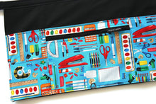 Load image into Gallery viewer, teacher apron with pockets, preschool classroom apron, teacher organizer craft apron with zipper pocket utility apron half apron waist apron