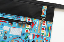 Load image into Gallery viewer, teacher apron with pockets, preschool classroom apron, teacher organizer craft apron with zipper pocket utility apron half apron waist apron