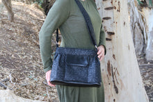 Load image into Gallery viewer, Purple floral fabric crossbody bag for women, womens adjustable cross body purse / crossover / shoulder bag, handbag, birthday gift for mom