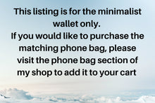 Load image into Gallery viewer, Small minimalist wallet for women and teen girls, blue and purple fabric slim vegan wallet, gift for teenage daughter or niece, gift for mom