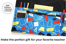 Load image into Gallery viewer, Apron pattern pdf, half apron with zipper pocket sewing tutorial, digital download teacher apron, vendor apron, waitress server waist apron