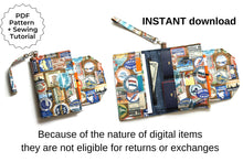 Load image into Gallery viewer, Family travel organizer wallet pattern, family passport holder for 2 4 6 passports pdf sewing tutorial, travel wallet and document holder