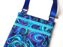 Load image into Gallery viewer, Retro spiral small double zipper crossbody fabric bag for women and teenage girls, cell phone purse, travel bag, Christmas gift for daughter